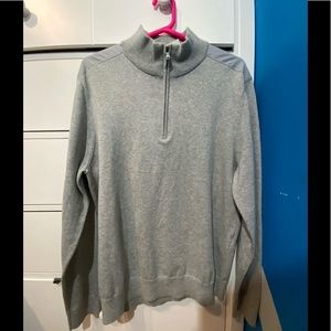 MICHAEL KORS heather gray quarter-zip sweater
